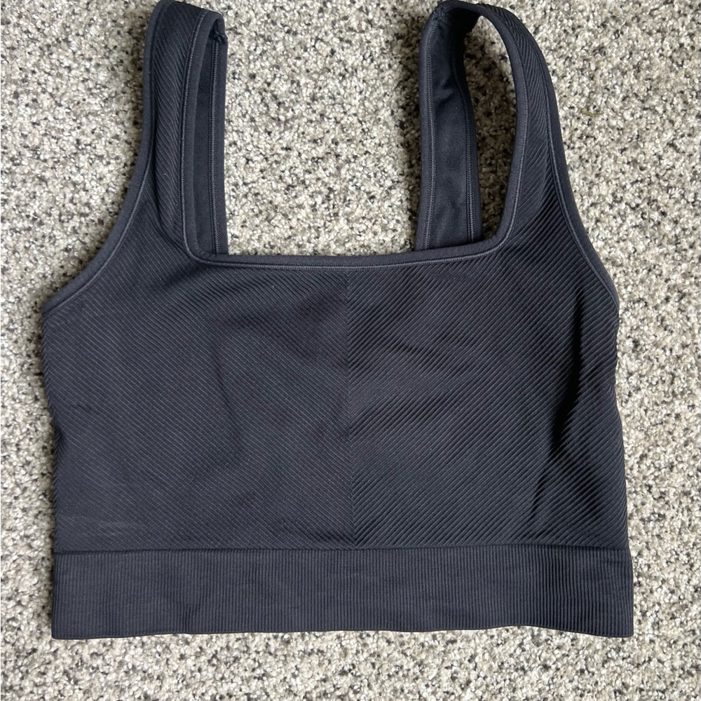 All in Motion Women's Black Ribbed Sports Bra